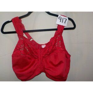 Comfort Choice Full Coverage Wire Free Front 7-Hook Padded Straps Red Size 46DDD
